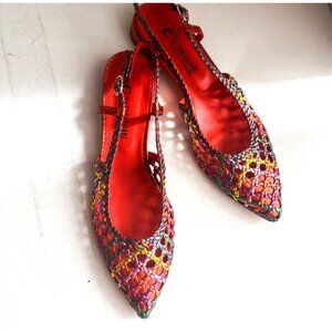 Le Canadienne PLAYFUL SLINGBACK WOVEN LEATHER FLAT 11